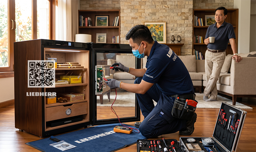Kỹ thuật viên của Liebherr Care luôn áp dụng quy trình sửa chữa tủ Cigar nghiêm ngặt